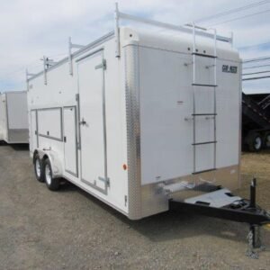 Car Mate 7 x 18 Enclosed Contractor Trailer – Tool Compartments
