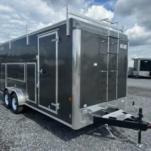 Car Mate 7 x 18 Enclosed Contractor Trailer – Exterior Tool Doors