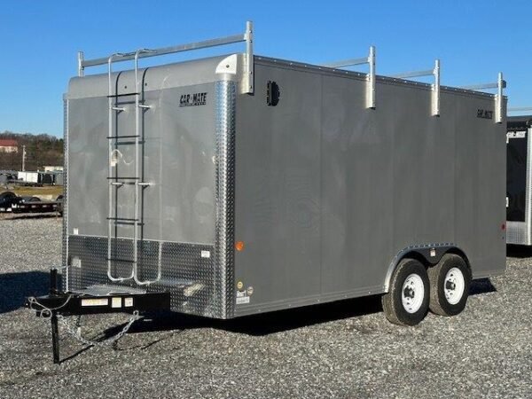 Car Mate 8.5 x 16 Enclosed Contractor Trailer – Ladder Racks - Image 4