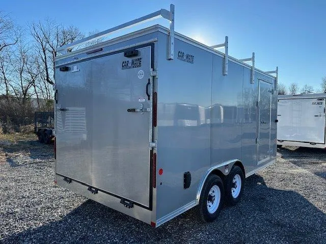Car Mate 8.5 x 16 Enclosed Contractor Trailer – Ladder Racks - Image 5