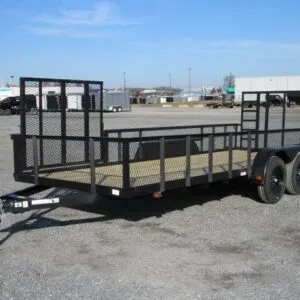 Carry-On 7 x 18 Landscape Utility Trailer – Mesh Sides & ATV Gate