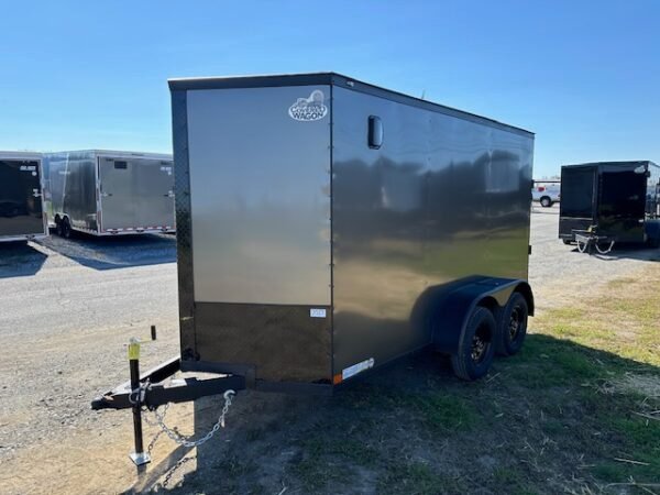 Covered Wagon 6 x 12 Dual Axle Enclosed Cargo Trailer – Black Trim - Image 4