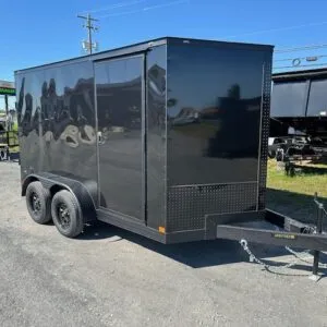 Covered Wagon 7 x 12 Enclosed Cargo Trailer – Black Trim