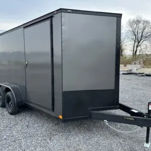 Covered Wagon 7 x 14 Enclosed Cargo Trailer – Black Trim Package
