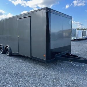 Covered Wagon 8.5 x 24 Enclosed Car Trailer – Awning Escape Door