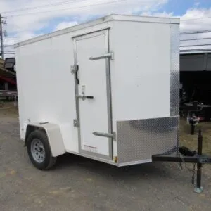 Diamond Cargo 5 x 8 V-Nose Cargo Trailer – Barn Doors & Side Door