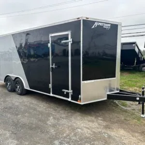 Homesteader 8.5 x 20 V-Nose Enclosed Car Trailer – Aluminum Wheels