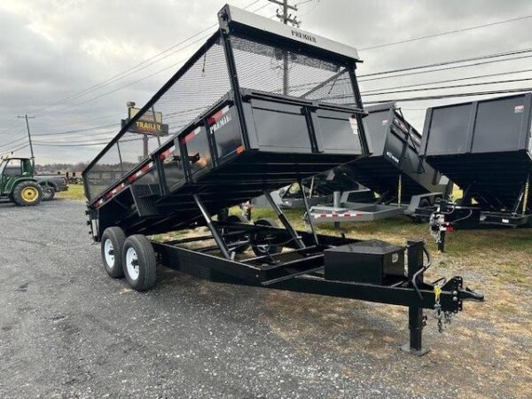 Premier 7 x 16 Dump Trailer – 24″ Mesh Side Extensions