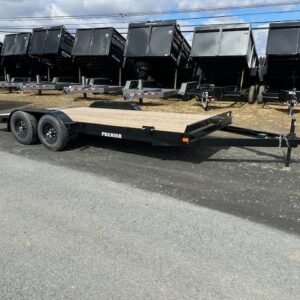 Premier 7 x 18 Wood Deck 10k Open Car Trailer – Slide Out Ramps