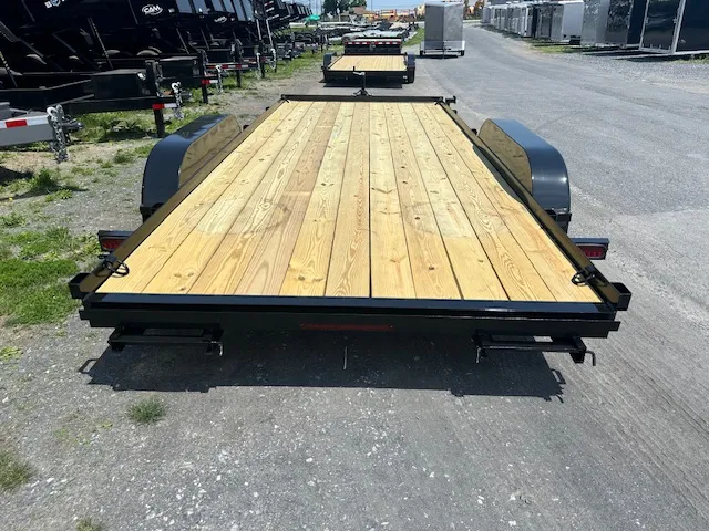 Premier 7 x 18 Open Wood Deck Car Trailer – Slide Out Ramps - Image 3