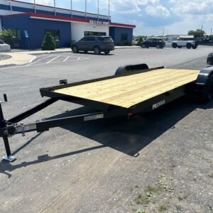 Premier 7 x 18 Open Wood Deck Car Trailer – Slide Out Ramps