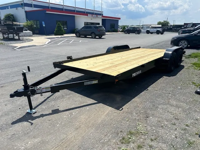 Premier 7 x 18 Open Wood Deck Car Trailer – Slide Out Ramps