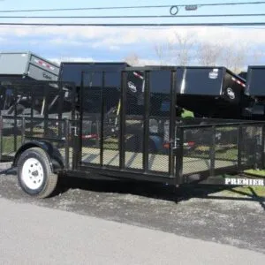 Premier 7 x 14 Landscape Utility Trailer – Mesh Sides & ATV Ramp