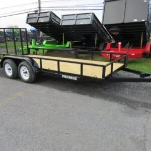 Premier 6.4 x 16 Landscape Utility Trailer – Rear Ramp Gate