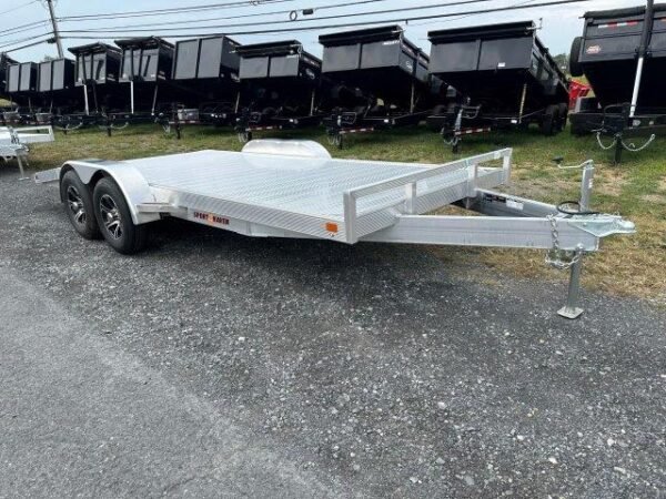 Sport Haven 7×18 Premium Aluminum Car Trailer – 6k Torsion Axles